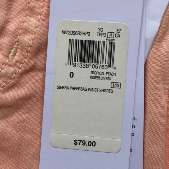 BNWT Sierra Paperbag Waist Shorts Tropical Peach - Picture 3 of 3